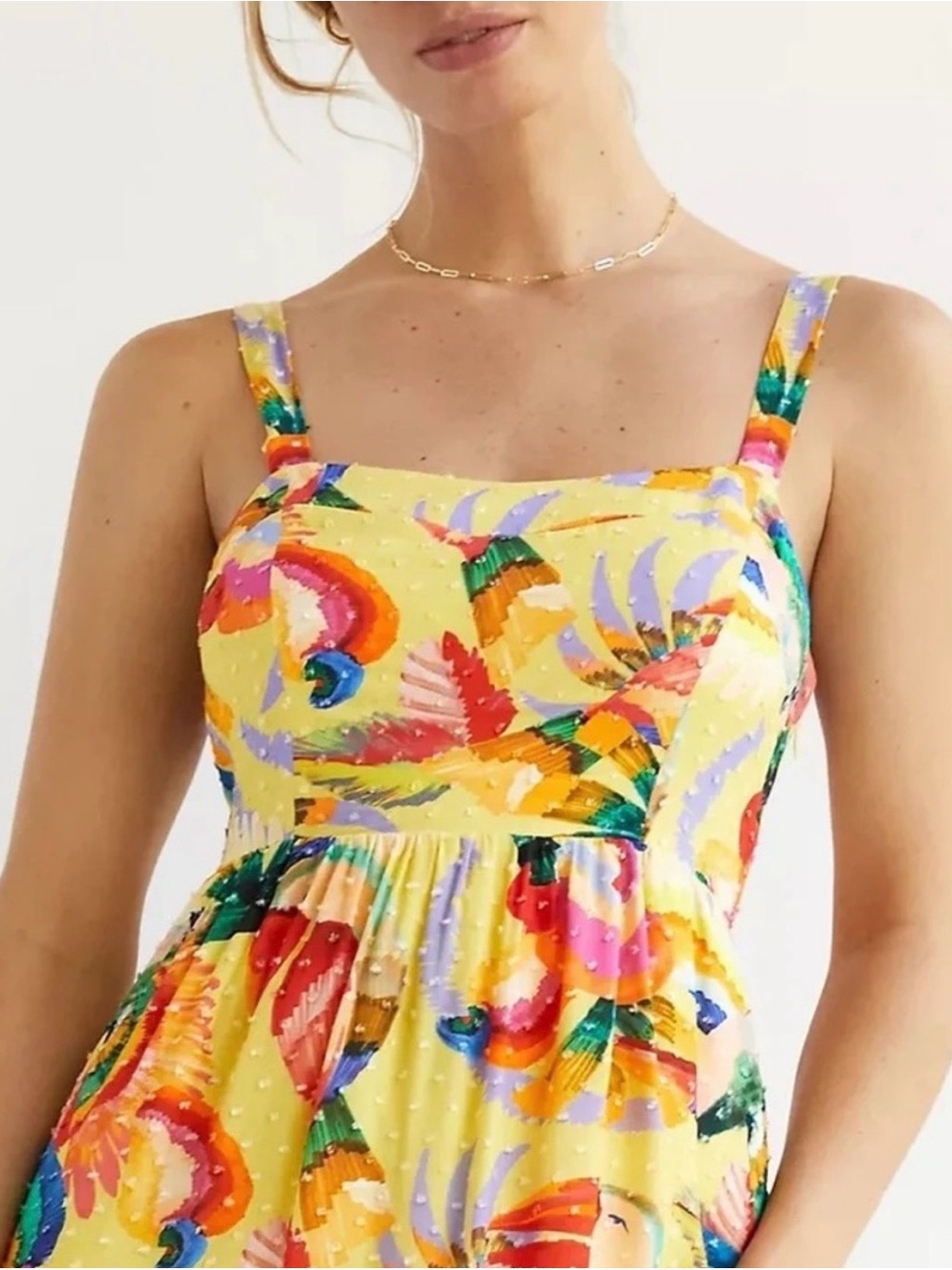 FARM Rio for Anthropologie Yellow Tropical Floral Maxi Dress - Picture 2 of 9